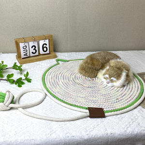 Almohadilla para rascar gatos tejida con cuerda de algodón, Bola de juguete, alfombrilla integrada para dormir para gatos, alfombrilla lavable resistente a los arañazos para mascotas - Product Image 2