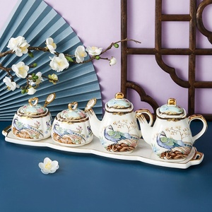 Luce di Lusso Creativo Per La Casa In Ceramica Da Tavola Olio Sale Salsa di Aceto Bottiglia di Condimento Vaso di Spezie Condimento Scatola Combinazione <span class=keywords><strong>Set</strong></span> - Product Image 1