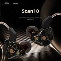 Casque de monitoring professionnel Aikeng Scan10 pour le streaming en direct, qualité sonore haute définition, cordon de 2,5 m, conception intra-auriculaire