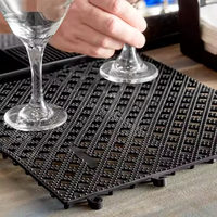 Tapis de bar à emboîtement en PVC noir antidérapant avec accessoires de bar à vin essentiels de vidange pour hôtels et restaurants