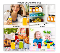 Bouteilles de jus en plastique Smoothie réutilisables de 12oz avec bouchon, récipient à jus avec couvercle pour réfrigérateur, récipient à boisson en vrac transparent vide