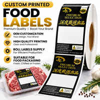 Étiquettes personnalisées pour emballages alimentaires, rouleaux d'autocollants blancs en BOPP avec panneau d'informations vierge pour barquettes de viande