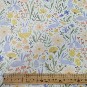 उच्च गुणवत्ता वाली त्वचा के अनुकूल सांस 100% कपास मुद्रित कपड़े स्वतंत्रता सुंदर खरगोश डिजाइन लड़कियों के लिए प्यारा खरगोश डिजाइन - Product Image 4