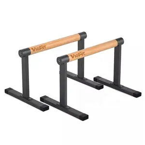 Commercieel Gebruik Hot Selling Dip Push-Up Bars Staan Push-Up Dip Trainingen Houten Handvat Gym Equalzer Parallelttes Set