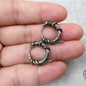 Pendientes de Aro de Serpiente Retro Europeos y Americanos, de Cobre, Personalizados, Estilo Hip Hop Punk, Dominante, Unisex - Product Image 4