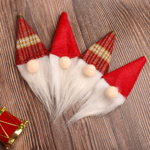 Mini gorro navideño <span class=keywords><strong>de</strong></span> tela no tejida, pequeño duende <span class=keywords><strong>de</strong></span> lana sin rostro, para botella <span class=keywords><strong>de</strong></span> vino o piruleta. - Product Image 4