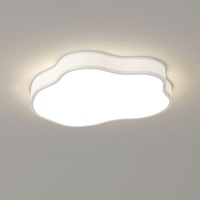Lampu Plafon LED Akrilik Bentuk Gelombang Minimalis Modern IP44 Kontrol Jarak Jauh Garansi 3 Tahun CRI 80-90 Multi-Warna DIY