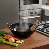 Marmites à soupe en grès émaillé antiadhésives de 20 cm de profondeur avec doubles poignées métalliques, design moderne, compatibles gaz et induction, fabriquées en Espagne