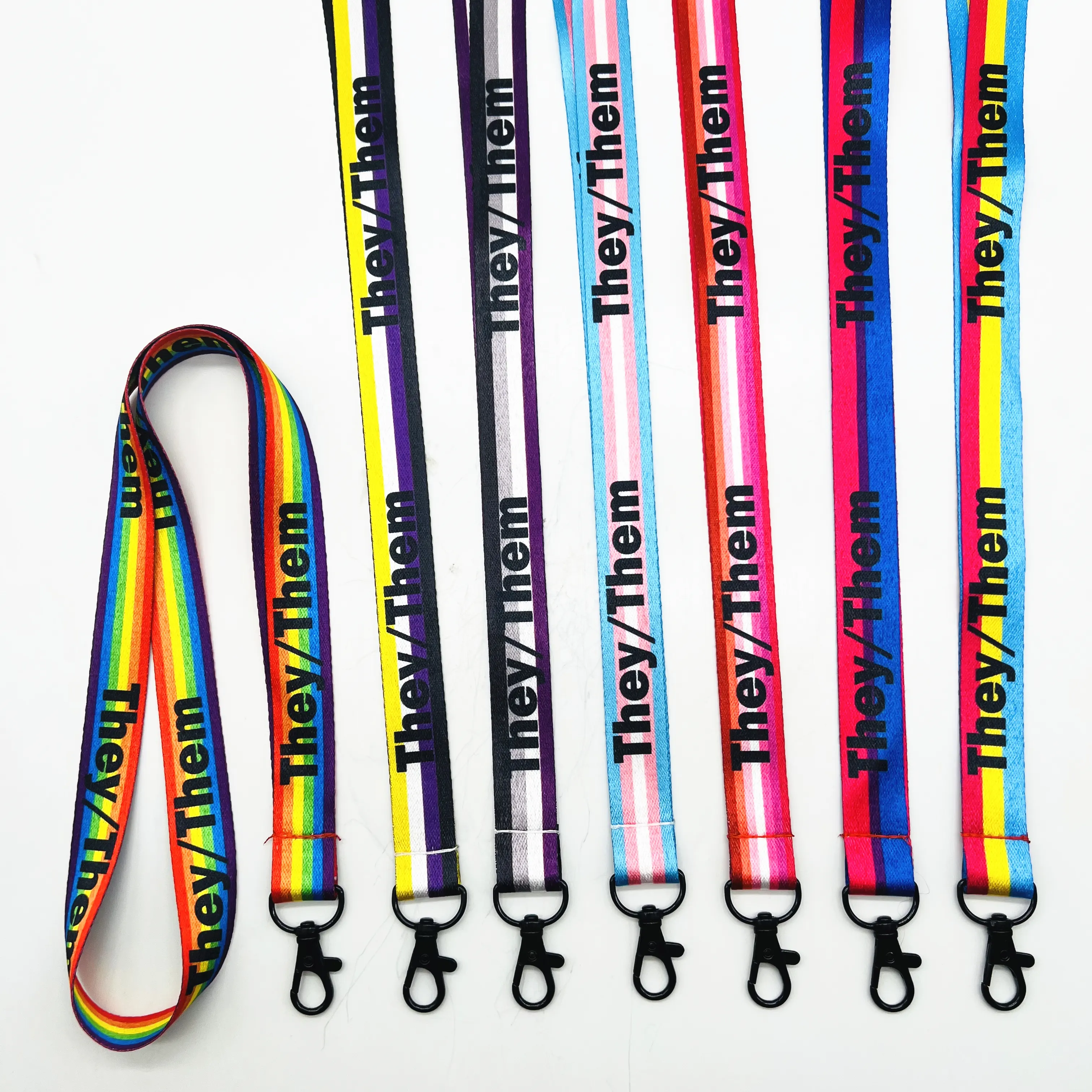 Full Color Printing Rainbow Pride Flag Lanyard Style Lanyards Keychains for LGBTQ Accessories Gay Pride Stuff and Gift-Giving