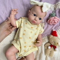 Realistische, bezaubernde Vollsilikon-Reborn-Babypuppe mit echter Hauttextur, Sammlerstück, 45 cm, gewichtet, mit offenem Augenbereich, LOULOU Erinnerungsstück