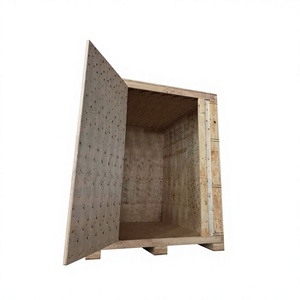 Plywood Wooden <b>Crate</b> with Removable Side Panel Solid Shipping Box Pallet Base for Transport Packaging - Product Image 1
