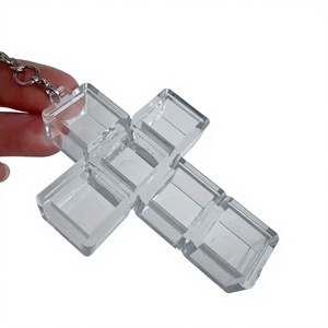 Clavier en plastique transfrontalier à 6 touches, boîtier inférieur, touches transparentes, conception anti-stress, moulage par injection, outil de retrait des touches - Product Image 1