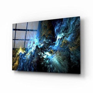 Thủy tinh tường nghệ thuật đẹp phong cảnh ảnh tác phẩm nghệ thuật khách sạn dự án trang trí nội thất màu xanh Vải Acrylic in ấn tùy chỉnh trừu tượng in - Product Image 1