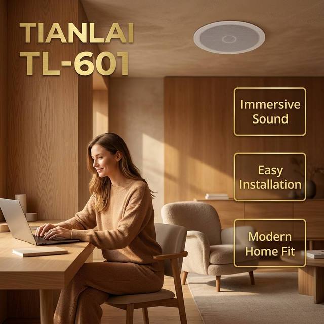 TIANLAI TL 601 in Ceiling Speaker Hi Fi 8Ohm Round Recessed Ceiling Loudspeaker for Home Background Music System