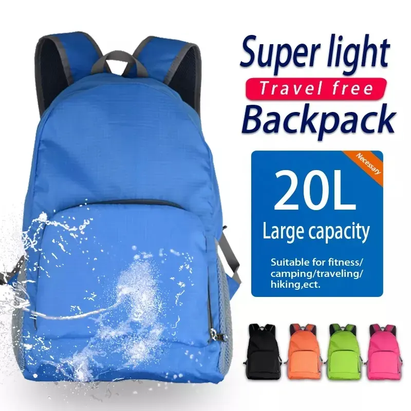 Low MOQ Lightweight Backpack Custom Logo Folding Backpacks for Promotional
