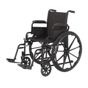 Sedia a rotelle Wellgo prezzo di fabbrica ampia sedia a rotelle per disabili in acciaio pieghevole con 24 pollici ruota