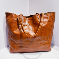 Sac fourre-tout en cuir de vachette pleine fleur véritable, grande capacité, style vintage, pour femmes, OEM ODM