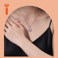 Colliers pour femmes en argent 925 plaqué rhodium, avec moissanite baguette géométrique moderne, pavé premium, grappe conique et chaîne ouverte