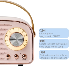 Lindo Mini Altavoz Bluetooth Moda antigua Radio FM TWS <span class=keywords><strong>Reproductor</strong></span> <span class=keywords><strong>de</strong></span> música HiFi Estéreo BT 5,0 Volumen ajustable Altavoz Retro - Product Image 4