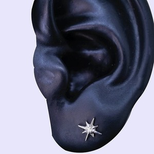 G23 Titanium Starburst Labret Stud | Hypoallergenic CZ Body <b>Piercing</b> Jewelry - Product Image 4