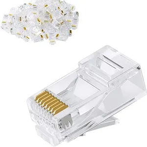 Conector de red Rj45 Cat 6, Conector de Ethernet de 8 pines, enchufe Modular Cat6 Rj45, 50 Uds.