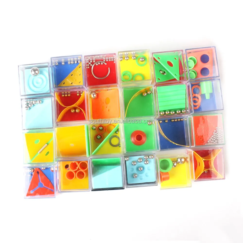 Promotional Stress Relief Toys 1.5 inch Mind Teaser Puzzle Cubes Mini Maze Cube Puzzle