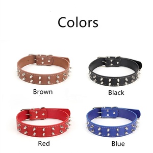 Collar de perro mascota de cuero con tachuelas de gran oferta <span class=keywords><strong>para</strong></span> razas grandes <span class=keywords><strong>Pitbull</strong></span> Doberman M L XL tallas - Product Image 2