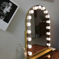 Vanité de maquillage de style personnalisé de table avec interrupteur à capteur tactile avec lumières LED Miroir hollywoodien
