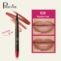 Vente en gros de rouge à lèvres liquide mat en 6 couleurs, imperméable, longue tenue, avec un fin pinceau applicateur, crayon à lèvres, rouge à lèvres liquide, crayon contour des lèvres