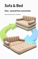 Meilleure vente transfrontalière : Canapé-lit gonflable automatique double, finition floquée, pour camping et loisirs, pliable et portable