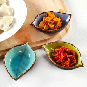 Plats à sauce créatifs, écologiques, durables et modernes en porcelaine, motif dessin animé en forme de feuille, pour sauces, assaisonnements, sauce soja, vinaigre et glace - Product Image 3
