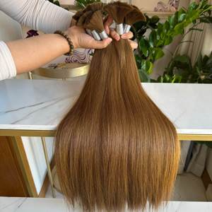 <span class=keywords><strong>Capelli</strong></span> Umani Europei Grezzi di Alta Qualità a Doppia Trama, Allineati alle Cuticole, per Intrecciare, Colore Marrone Chiaro <span class=keywords><strong>Rame</strong></span>, Vendita all'Ingrosso - Product Image 4