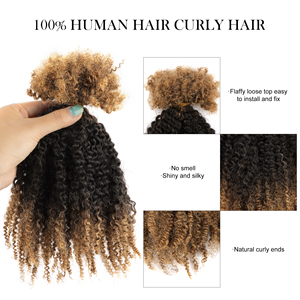 Cheveux humains brésiliens naturels pour tresses, double trame, bouclés, mèches ombrées 4c afro crépus, cheveux humains en vrac pour micro-tresses - Product Image 2