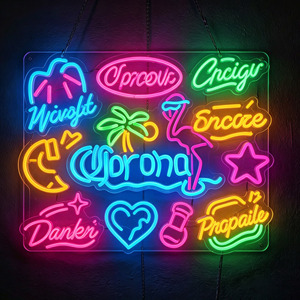 Letrero Luminoso LED Estilo Océano con Elementos <span class=keywords><strong>de</strong></span> Mariscos para Decoración <span class=keywords><strong>de</strong></span> Tabernas Costeras, Resorts y Áreas <span class=keywords><strong>de</strong></span> Descanso - Product Image 1
