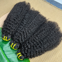 Extensions bouclées GDY Weft, cheveux humains indiens naturels bruts, provenant d'un seul donneur, lots de cheveux crépus bouclés 4C