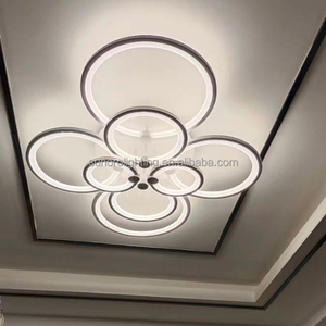 Đèn trần LED Lustra có thể điều chỉnh độ sáng 6000K Acrylic tối giản hiện đại 4 8 vòng 130W Đèn chiếu sáng gắn trên bề mặt Phòng khách - Product Image 5