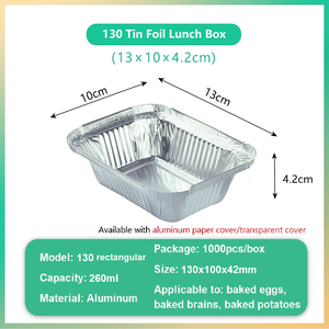 กล่องใส่อาหารอลูมิเนียมฟอยล์ทรงสี่เหลี่ยมผืนผ้าแบบใช้แล้วทิ้งกล่องบรรจุภัณฑ์สำหรับเก็บอาหาร - Product Image 4