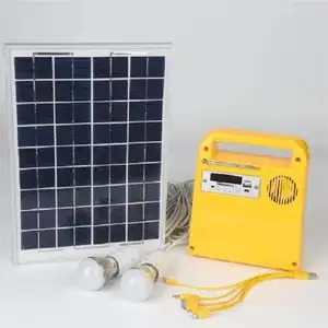 Professionelle HOCHWERTIGE SOLARLICHTVERKLAUSUNG Fabrik liefert beliebte 039 Solarbeleuchtungssysteme mit FM-Sender, 12 V 10 W Poly-Panels