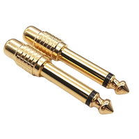 Adaptateur Jack Mono Mâle 6,35 mm en Cuivre Plaqué Or vers Prise RCA Femelle