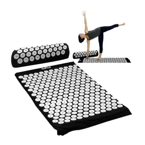 Oreiller de yoga antidérapant avec tapis d'acupression de massage pour le corps et le cou pour le sport et le divertissement