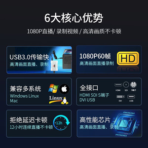 การ์ดบันทึกภาพ Tianchuang Hengda TC-UB570Pro Hd Capture Card HDMI SDI VGA USB 1080P อุปกรณ์บันทึกวิดีโอสตรีมสด - Product Image 1