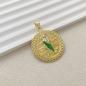 Ciondoli Vintage con Bordo Intrecciato in Oro, Medaglie Religiose Smaltate con Vergine <span class=keywords><strong>Maria</strong></span> e Croce di <span class=keywords><strong>Gesù</strong></span> <span class=keywords><strong>per</strong></span> Chiesa, Battesimo e Uso Quotidiano - Product Image 6