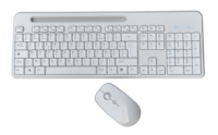 Clavier sans fil 2.4G, souris combo, support supplémentaire en plastique Iphone /Ipad à l'avant du clavier