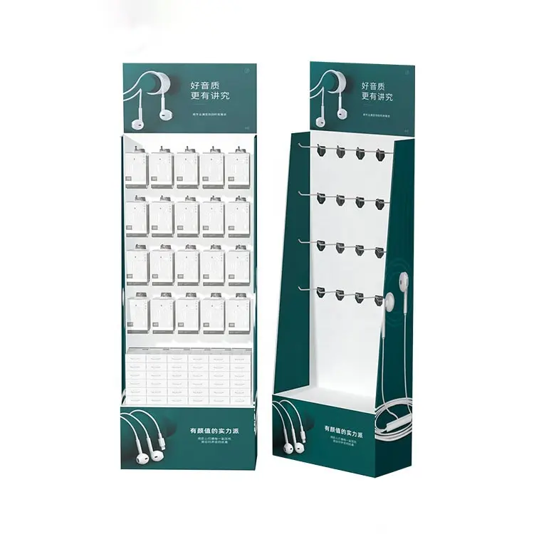 Customized PVC Foam Board Floor Display Stand With Hooks Supermarket Products Exhibition Display Rack