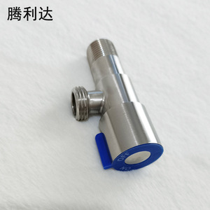 วาล์วมุมสแตนเลส 304 พร้อมแกนทองแดงสำหรับน้ำร้อนน้ำเย็นหนึ่งทางเข้าสองทางออกเกลียวตัวผู้ - Product Image 3