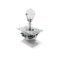 Manette de jeu LED lumineuse pour parc d'attractions, avec capot transparent, contrôle 8 directions pour jeux de combat, pour armoire rétro DIY