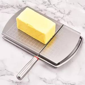 Outils de cuisine pour la maison, trancheuse à fromage en acier inoxydable, coupe-fil avec planche de mesure graduée, base antidérapante, pour couper le fromage, le <span class=keywords><strong>beurre</strong></span>, le gâteau, le <span class=keywords><strong>jambon</strong></span> - Product Image 1