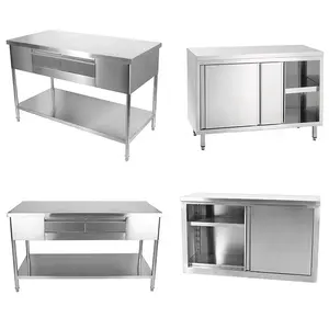 Commercial Restaurant Equipment Supplies Stainless Steel Kitchen Work Table With Gastronorm Pan Drawer Workbench