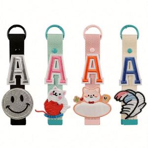 En gros, porte-clés bracelet mignon, patch brodé vierge en toile, matériaux en métal, plastique, silicone et alliage, sangle tendance, cadeau - Product Image 5