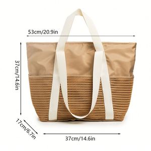 Bolso de Mano con Cremallera de Poliéster Impermeable de Gran Capacidad con Logotipo Personalizado, Bolso de Hombro, Bolso de Playa Resistente a la Arena, Bolso de Viaje para Natación para Mujer - Product Image 2